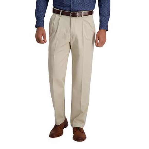 Haggar Other - Men's Haggar® Iron Free Premium Khaki™ Classic-Fit Pleat Front Hidden Comfort Wa